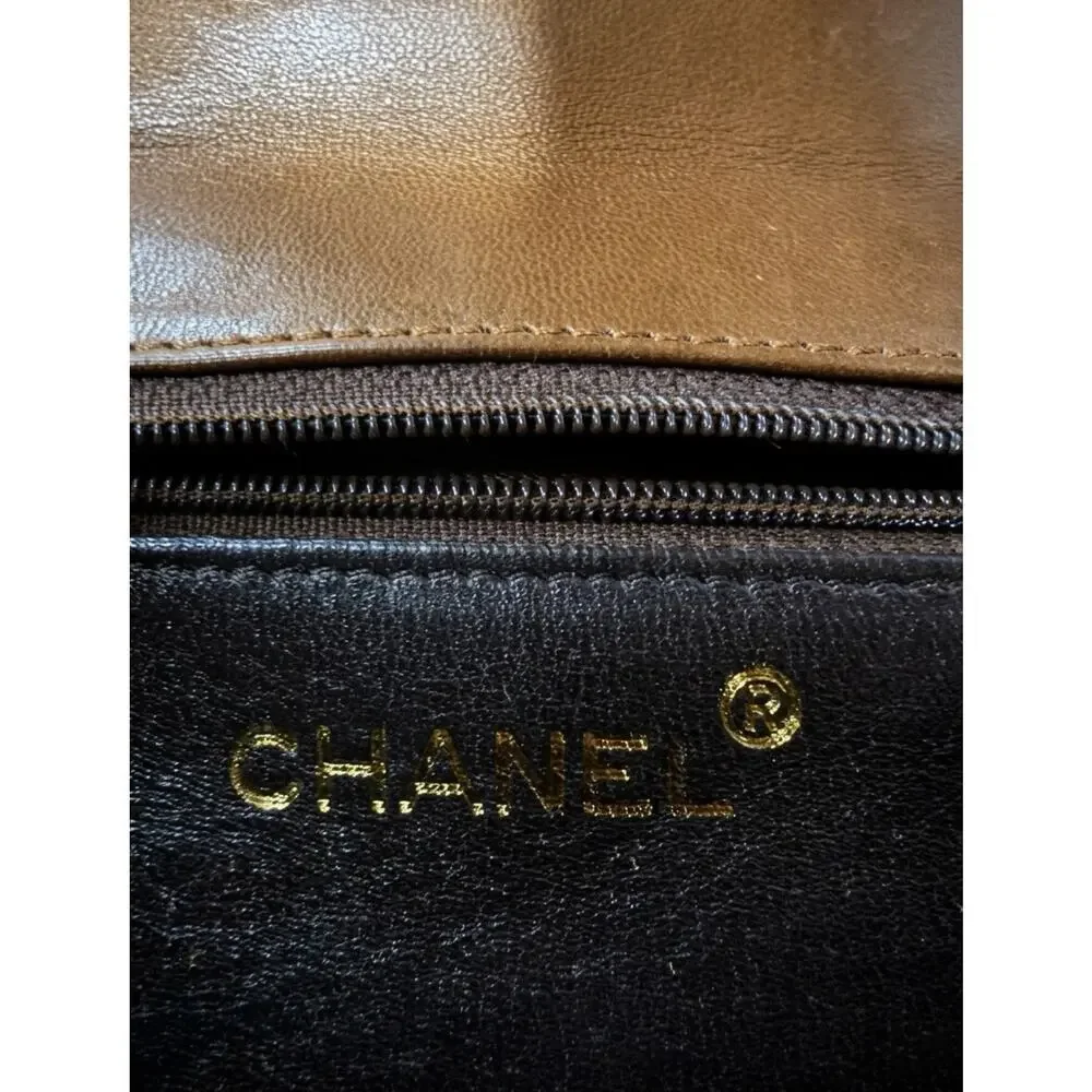 Chanel VINTAGE Arlequin Patchwork Tassel Flap Bag Brown Box Card 1-Series A1700
